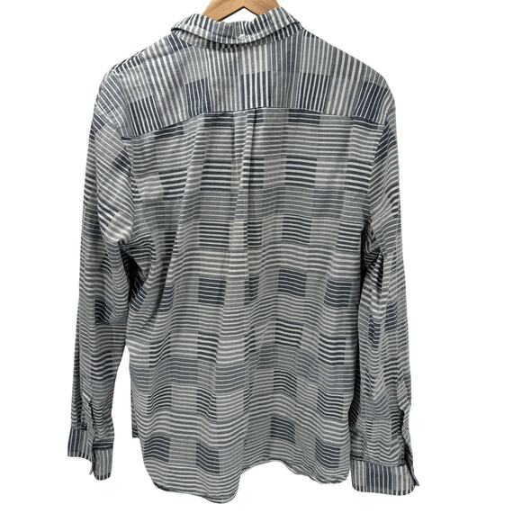 Brooks Brothers Shirt Mens XL Gray Button Down Long Sleeve Geometric Cotton - Picture 3 of 5